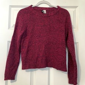 H&M Red and Maroon Knit Cropped Sweater. Size XS. Perfect quality!